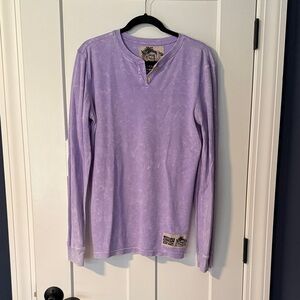 Purple Long Sleeve Henley Shirt